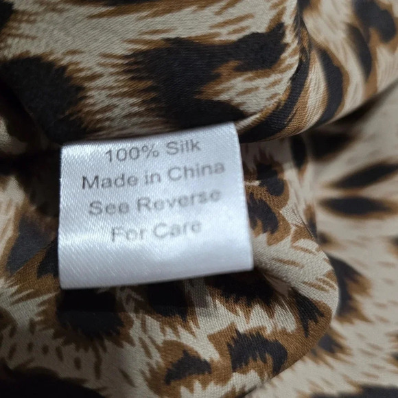 Parker 100% Silk Chain Collar Halter Mini Dress, Black & Tan Leopard Print, EUC! - Picture 10 of 10